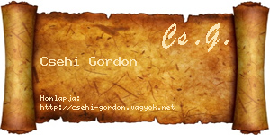 Csehi Gordon névjegykártya